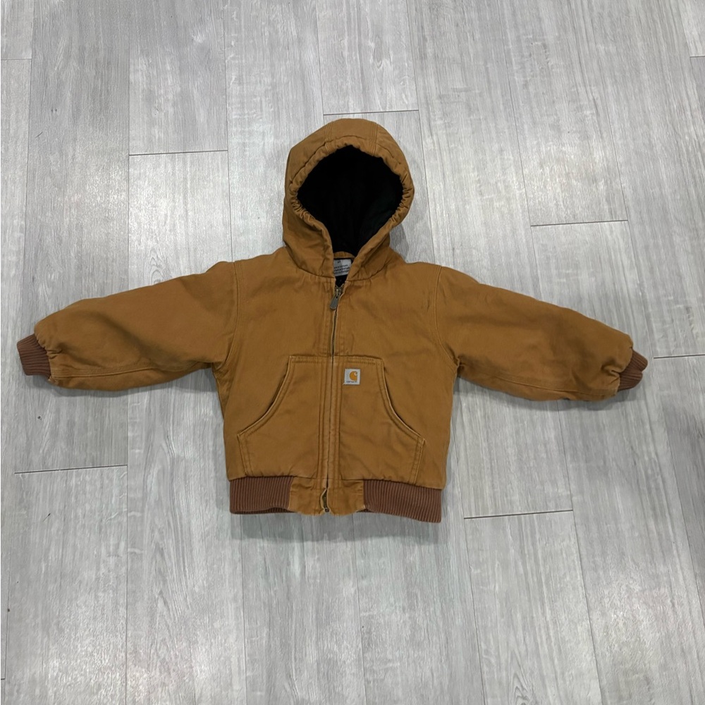 Carhartt Jacket Toddler 2T Brown Duck Canvas Insulated Quilted